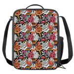 Asian Chrysanthemum Pattern Print Crossbody Lunch Bag