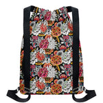 Asian Chrysanthemum Pattern Print Drawstring Backpack