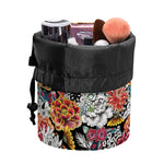 Asian Chrysanthemum Pattern Print Drawstring Makeup Bag