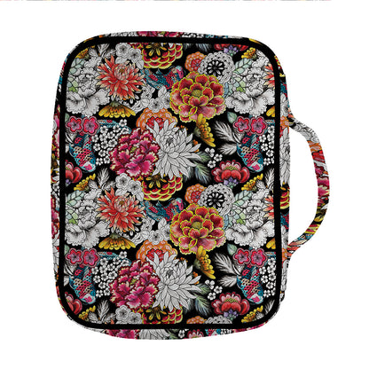 Asian Chrysanthemum Pattern Print Front Pocket Bible Bag