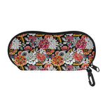 Asian Chrysanthemum Pattern Print Glasses Case