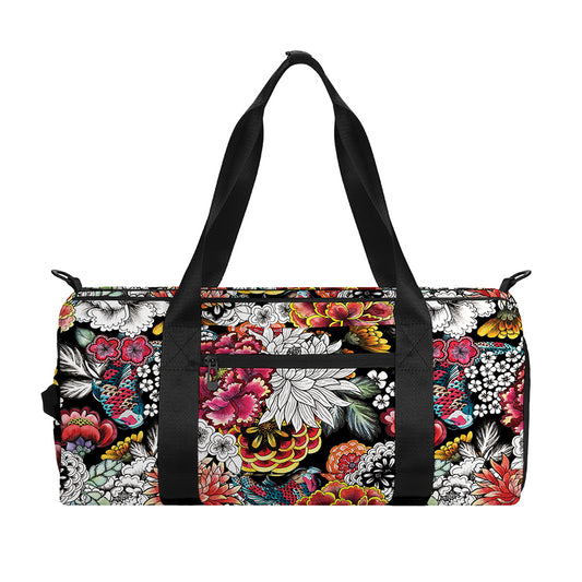 Asian Chrysanthemum Pattern Print Gym Bag