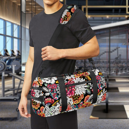 Asian Chrysanthemum Pattern Print Gym Bag