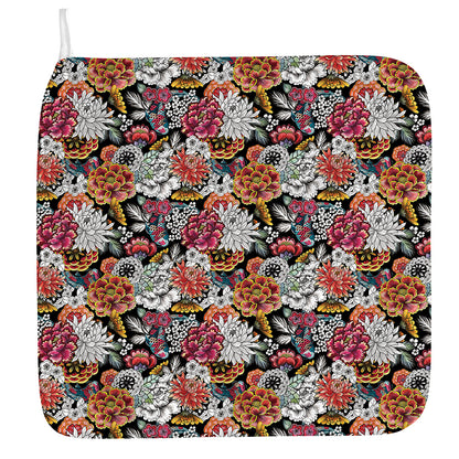 Asian Chrysanthemum Pattern Print Hand Towel