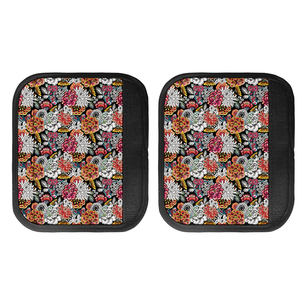 Asian Chrysanthemum Pattern Print Handle Covers