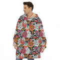 Asian Chrysanthemum Pattern Print Hoodie Blanket
