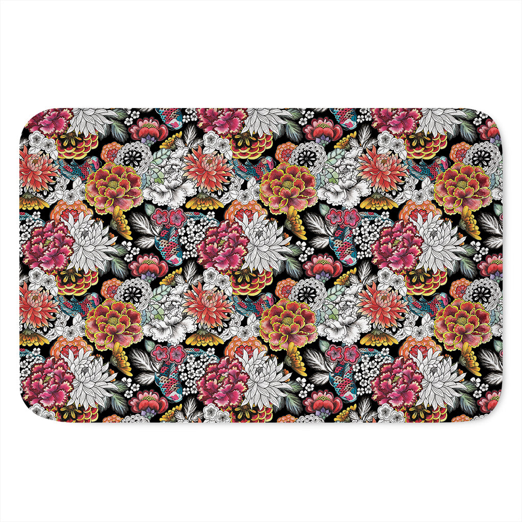 Asian Chrysanthemum Pattern Print Indoor Door Mat