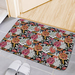 Asian Chrysanthemum Pattern Print Indoor Door Mat
