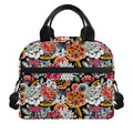 Asian Chrysanthemum Pattern Print Insulated Lunch Bag