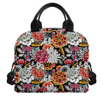 Asian Chrysanthemum Pattern Print Insulated Lunch Bag