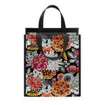 Asian Chrysanthemum Pattern Print Insulated Lunch Tote