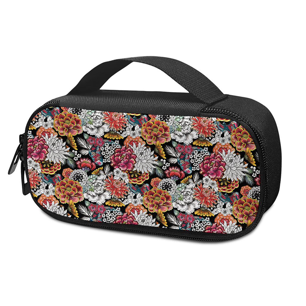 Asian Chrysanthemum Pattern Print Insulin Cooler Travel Case