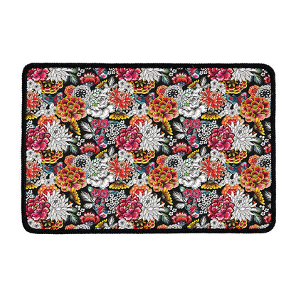 Asian Chrysanthemum Pattern Print Kitchen Mat