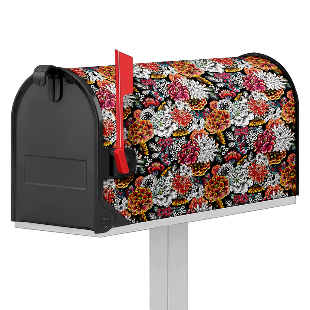 Asian Chrysanthemum Pattern Print Mailbox Cover