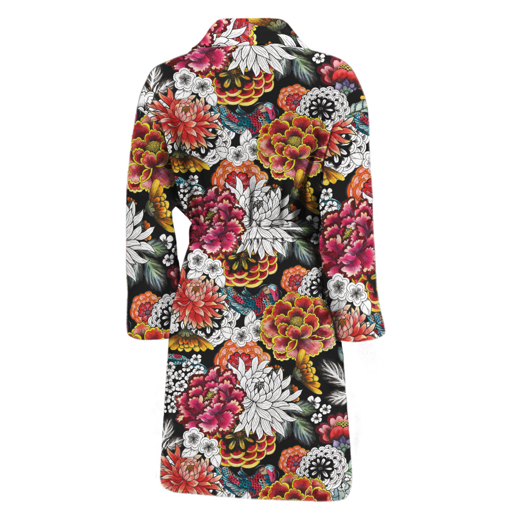 Asian Chrysanthemum Pattern Print Men's Bathrobe