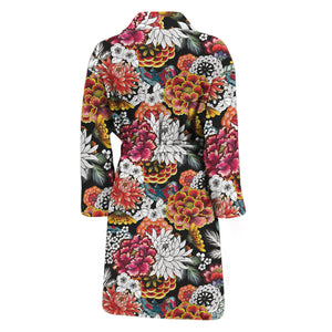 Asian Chrysanthemum Pattern Print Men's Bathrobe