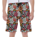 Asian Chrysanthemum Pattern Print Men's Beach Shorts