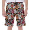 Asian Chrysanthemum Pattern Print Men's Beach Shorts