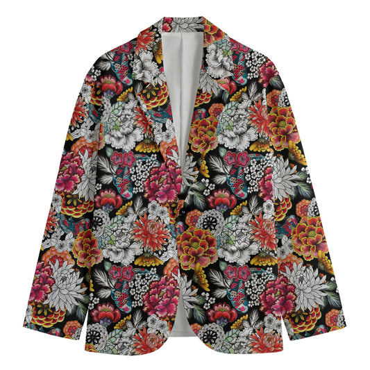 Asian Chrysanthemum Pattern Print Men's Blazer