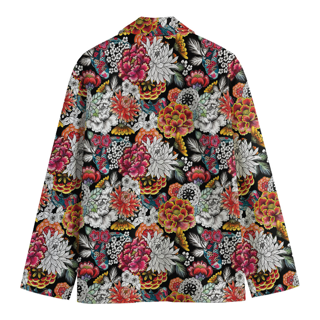 Asian Chrysanthemum Pattern Print Men's Blazer