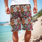Asian Chrysanthemum Pattern Print Men's Cargo Shorts