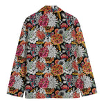 Asian Chrysanthemum Pattern Print Men's Cotton Blazer