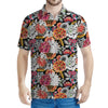 Asian Chrysanthemum Pattern Print Men's Polo Shirt