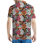 Asian Chrysanthemum Pattern Print Men's Polo Shirt