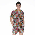 Asian Chrysanthemum Pattern Print Men's Romper