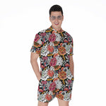 Asian Chrysanthemum Pattern Print Men's Rompers