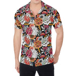 Asian Chrysanthemum Pattern Print Men's Shirt