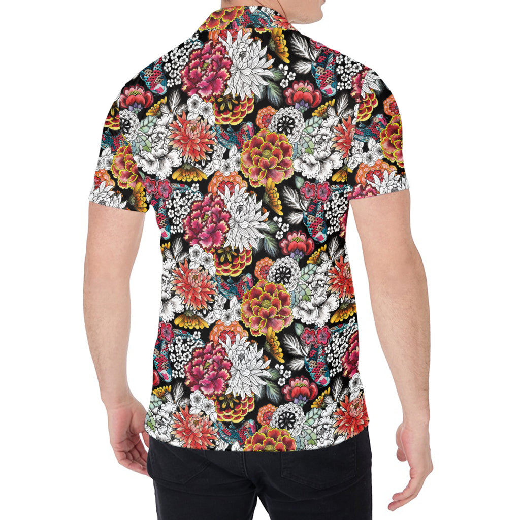 Asian Chrysanthemum Pattern Print Men's Shirt