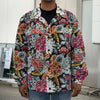 Asian Chrysanthemum Pattern Print Men's Shirt Jacket