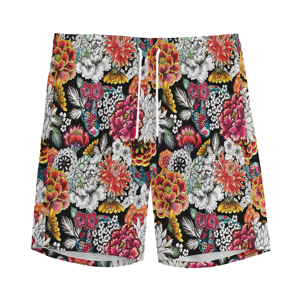 Asian Chrysanthemum Pattern Print Men's Sports Shorts