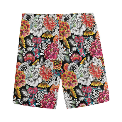Asian Chrysanthemum Pattern Print Men's Sports Shorts