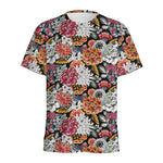 Asian Chrysanthemum Pattern Print Men's Sports T-Shirt