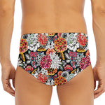 Asian Chrysanthemum Pattern Print Men's Triangle Swim Briefs