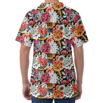 Asian Chrysanthemum Pattern Print Men's Velvet T-Shirt