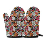 Asian Chrysanthemum Pattern Print Oven Mitts