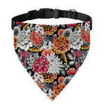 Asian Chrysanthemum Pattern Print Over The Collar Dog Bandana