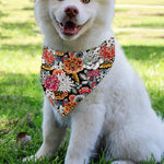 Asian Chrysanthemum Pattern Print Over The Collar Dog Bandana