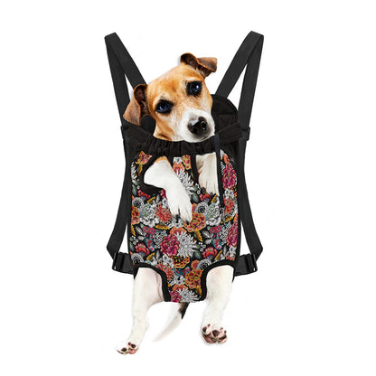 Asian Chrysanthemum Pattern Print Pet Carrier Backpack