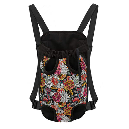 Asian Chrysanthemum Pattern Print Pet Carrier Backpack