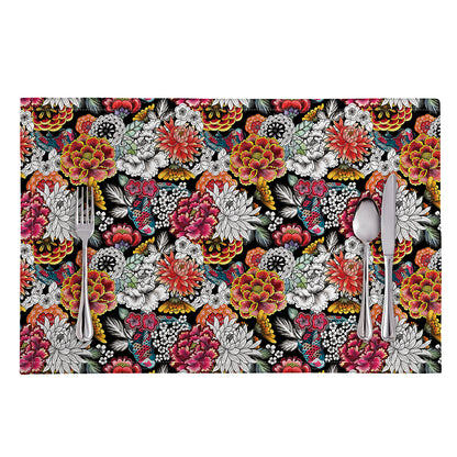 Asian Chrysanthemum Pattern Print Placemat