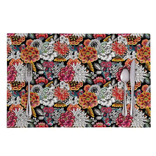 Asian Chrysanthemum Pattern Print Placemat
