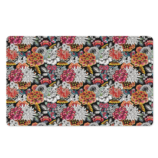 Asian Chrysanthemum Pattern Print Polyester Doormat