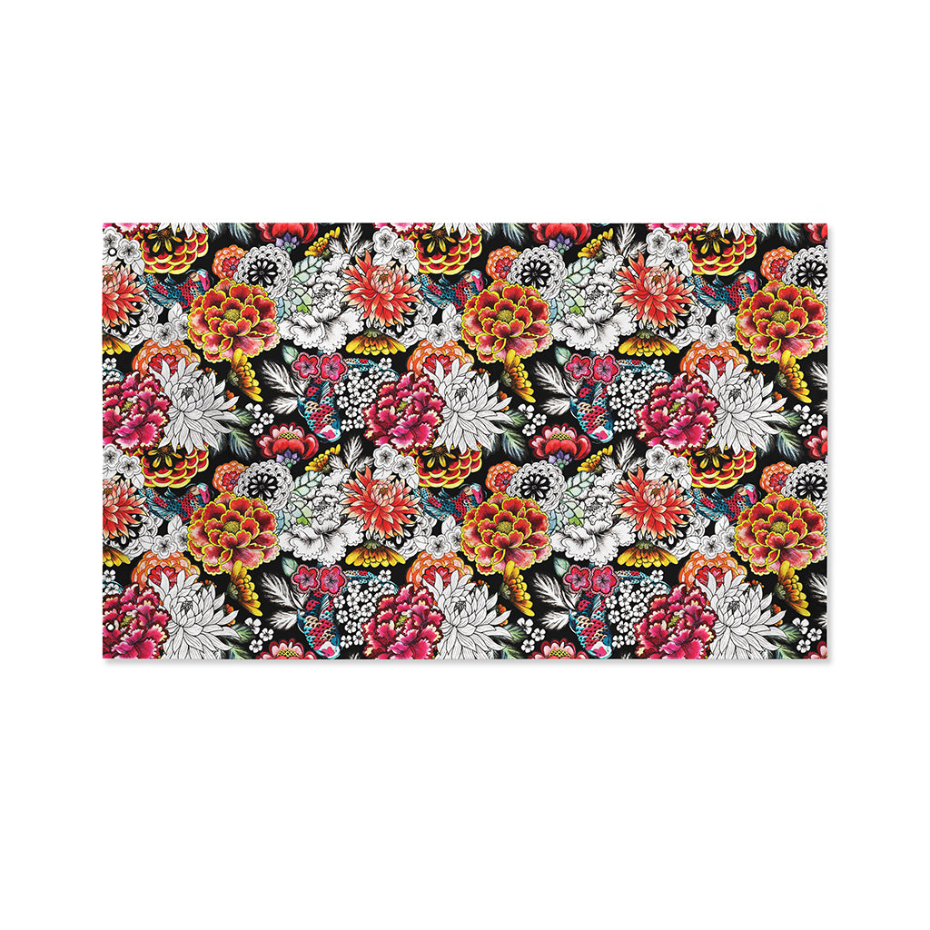 Asian Chrysanthemum Pattern Print Polyester Flag