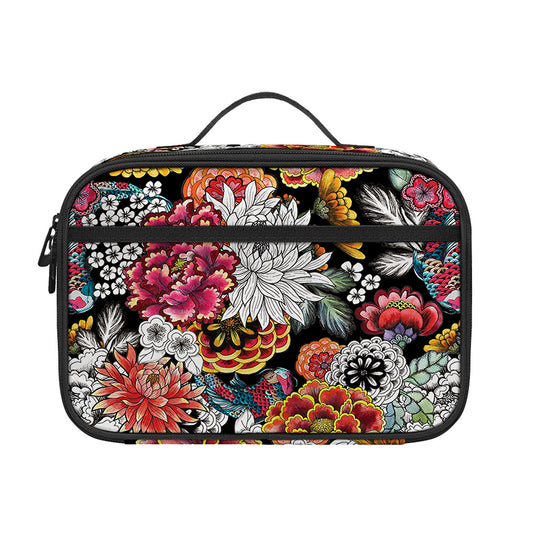 Asian Chrysanthemum Pattern Print Portable Lunch Bag