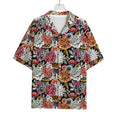 Asian Chrysanthemum Pattern Print Rayon Hawaiian Shirt