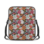 Asian Chrysanthemum Pattern Print Rectangular Crossbody Bag